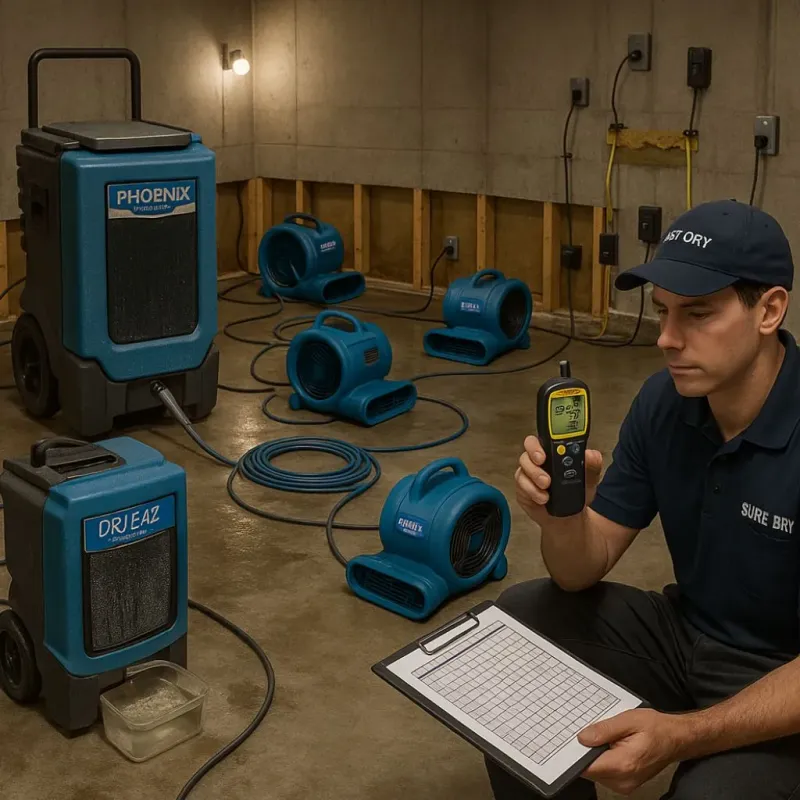 Structural Drying and Dehumidification process in Saint Peter, WI